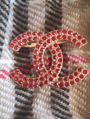 Elegant Red Crystal Brooch